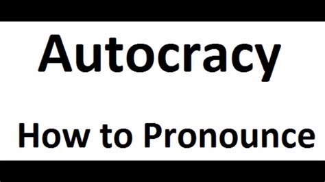 how to pronounce autocratic